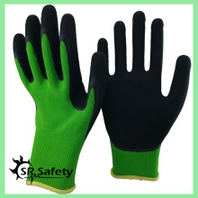 SRSAFETY 2016 neue Latex-Arbeitsschaum-fertige grüne Handschuhe, Hausaufgabenhandschuhe